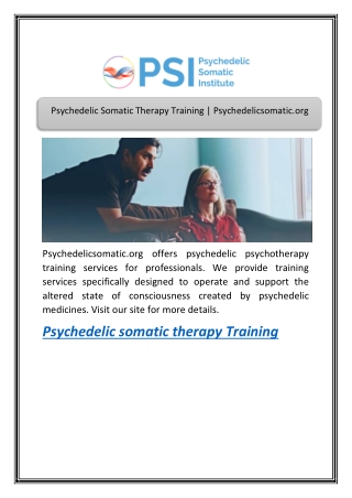 Psychedelic Somatic Therapy Training | Psychedelicsomatic.org