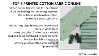 TOP 8 PRINTED COTTON FABRIC ONLINE
