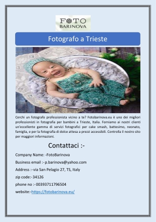 Fotografo a Trieste