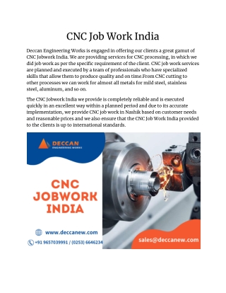 CNC Job Work India by Deccanew