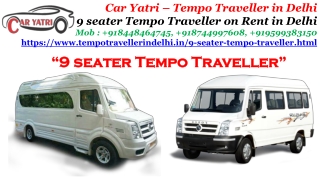 9 seater Tempo Traveller hire in Delhi