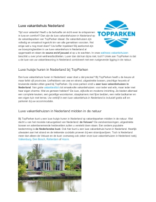 TopParken | Luxe vakantiehuis Nederland