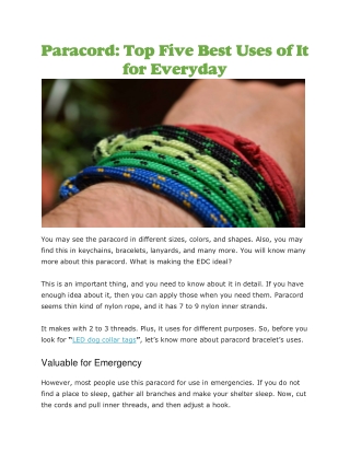 Paracord survival bracelet