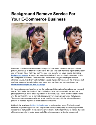 Background Remove Service For Your E-Commerce Business