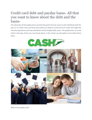 No Credit Check Loans | Cash.com