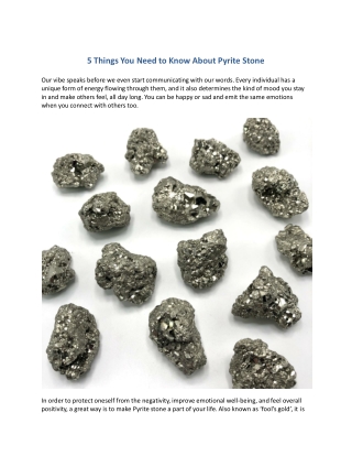 5 Things You Need to Know About Pyrite Stone