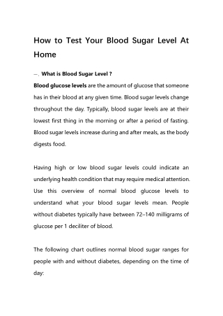 How to Test Your Blood Sugar Level At Home
