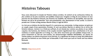 Histoires Taboues