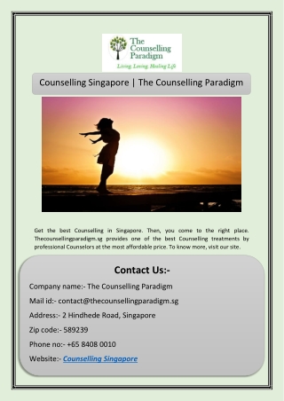 Counselling Singapore | The Counselling Paradigm