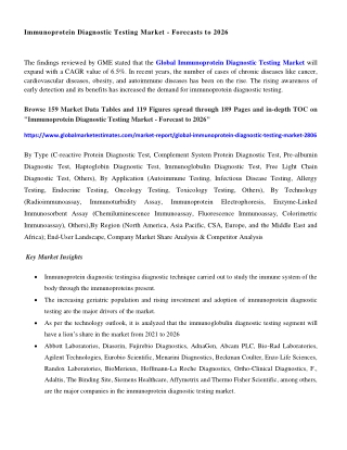 COVID-19 Impact on Global Immunoprotein Diagnostic Testing Market