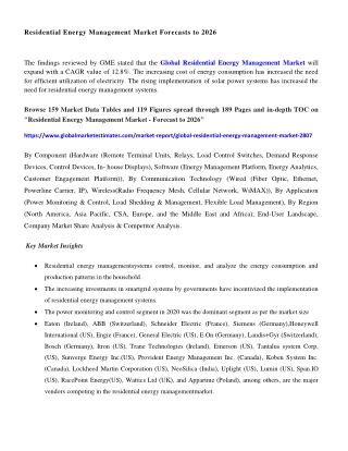 COVID-19 Impact on Global Residential Energy Management Market