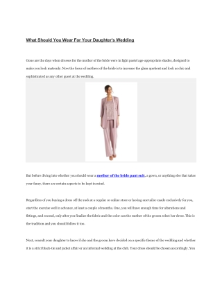 Mother of the Bride Pant Suit