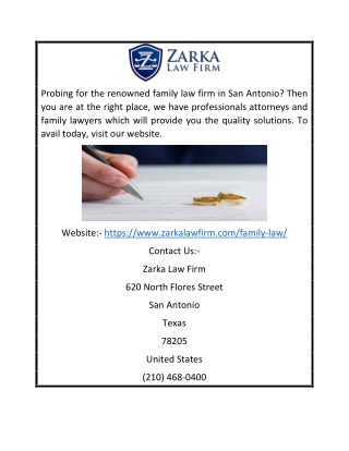 San Antonio Family Law Firm | Zarkalawfirm.com