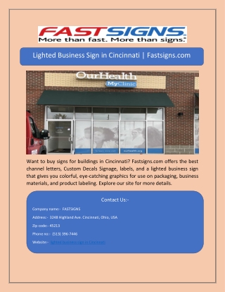 Lighted Business Sign in Cincinnati | Fastsigns.com