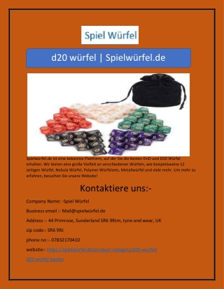 d20 würfel | Spielwürfel.de