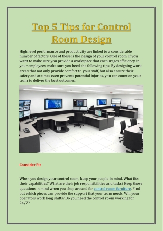 Get the best Control Room Furniture manufacturer in the USA from Americon