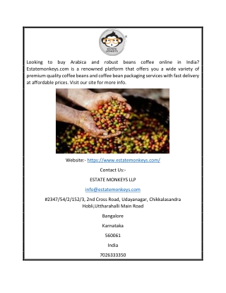 Coffee Beans Online India | Estatemonkeys.com