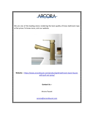 Brass bathroom taps | Arcora Faucet