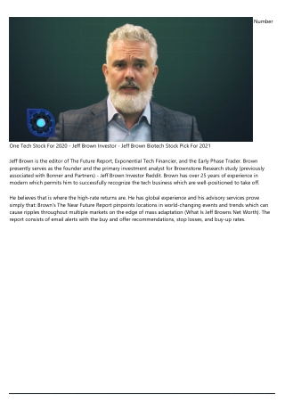 Uncovering **Hot** Jeff Brown 5g Stock Pick As “The #1 ... - Jeff Brown Vip