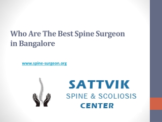 Who Are The Best Spine Surgeon in Bangalore