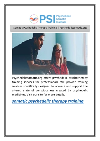 Somatic Psychedelic Therapy Training | Psychedelicsomatic.org