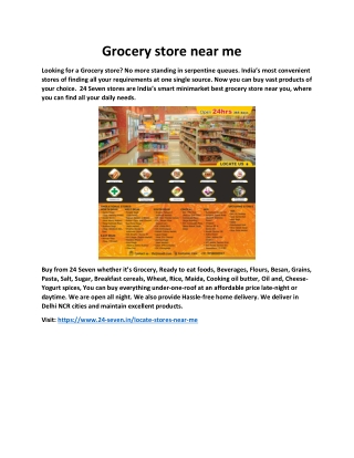 Grocery store near me (Rice, Pulses, Foods, Ready to eat food) 24 Seven stores