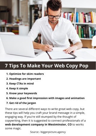 7 Tips To Make Your Web Copy Pop