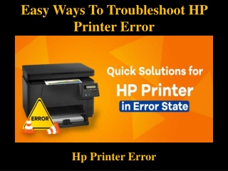 Easy Ways To Troubleshoot HP Printer Error