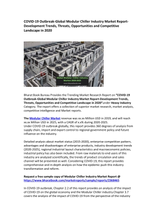 COVID-19 Outbreak-Global Modular Chiller Industry Market Report-Development Trends, Threats, Opportunities and Competiti