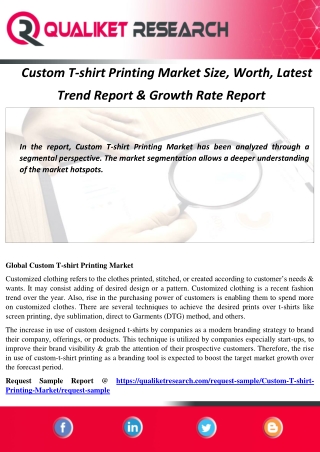 Custom T-shirt Printing Market Size, Worth, Latest  Trend Report & Growth Rate Report