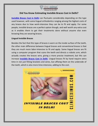Invisible Braces Cost in Delhi