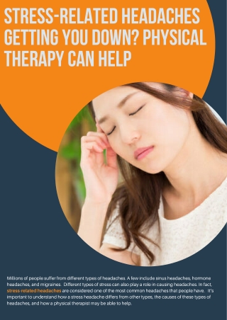 Stress-Related Headaches Getting You Down? Physical Therapy Can Help