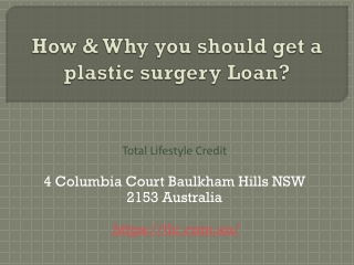 How & Why you should get a plastic surgery Loan?