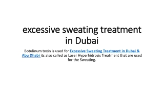 excessive sweating treatment in dubai