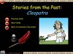 Stories from the Past: Cleopatra