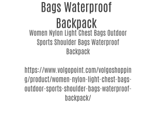 Bags Waterproof Backpack