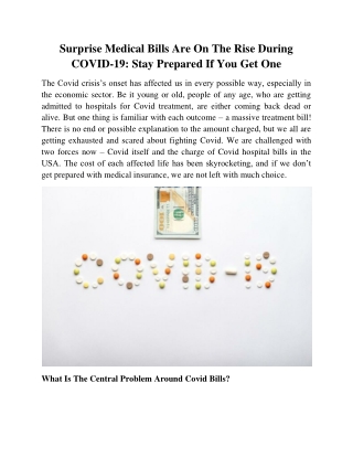 Medical Bills Are On The Rise During COVID-19: Stay Prepared If You Get One