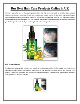 Buy Best Hair Care Products Online in UK