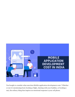 How much does Mobile App Development Costs in India