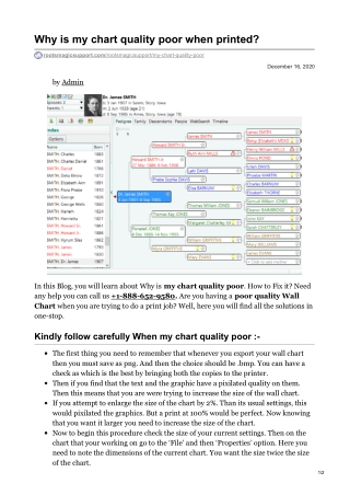 Why is my chart quality poor when printed?