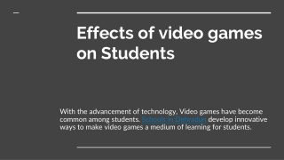 Effect Of Video Games On Students