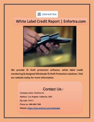 White Label Credit Report | Enfortra.com