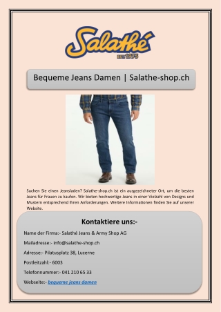 Bequeme Jeans Damen | Salathe-shop.ch