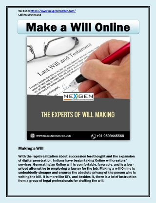 Make a Will Online - Living Will - Draft of a Wills