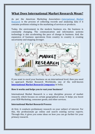 What Does International Market Research Mean? - International Market Research Services