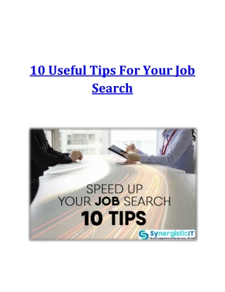 10 Useful Tips For Your Job Search