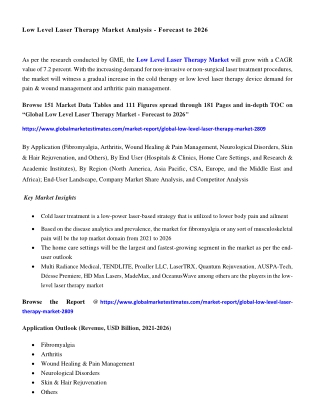 Low Level Laser Therapy Market Size & Growth