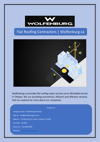 Flat Roofing Contractors | Wolfenburg.ca