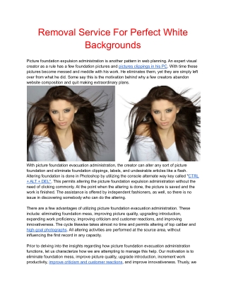 Removal Service For Perfect White Backgrounds