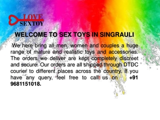 Adult Toys In SINGRAULI